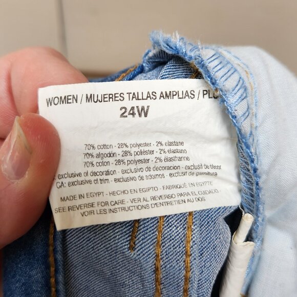 Gloria Vanderbilt Plus Light Wash Blue Skinny Ankle Jeans Alexandra Lace-Up Hem - Picture 12 of 14